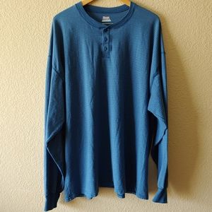 Striped Long Sleeve Henley Shirt